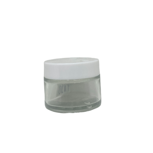 Pote cremero 50 ml vidrio tapa blanca